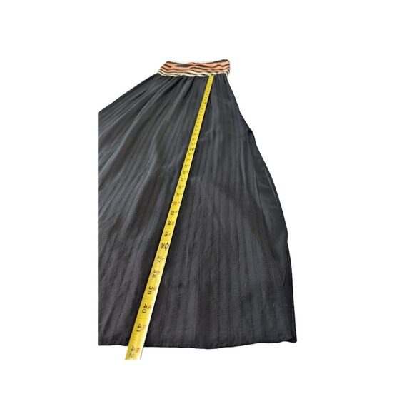 Rachel Roy Strapless Maxi Dress Black Coral Stripe Bodice Pleated Skirt *SZ M - Picture 4 of 10